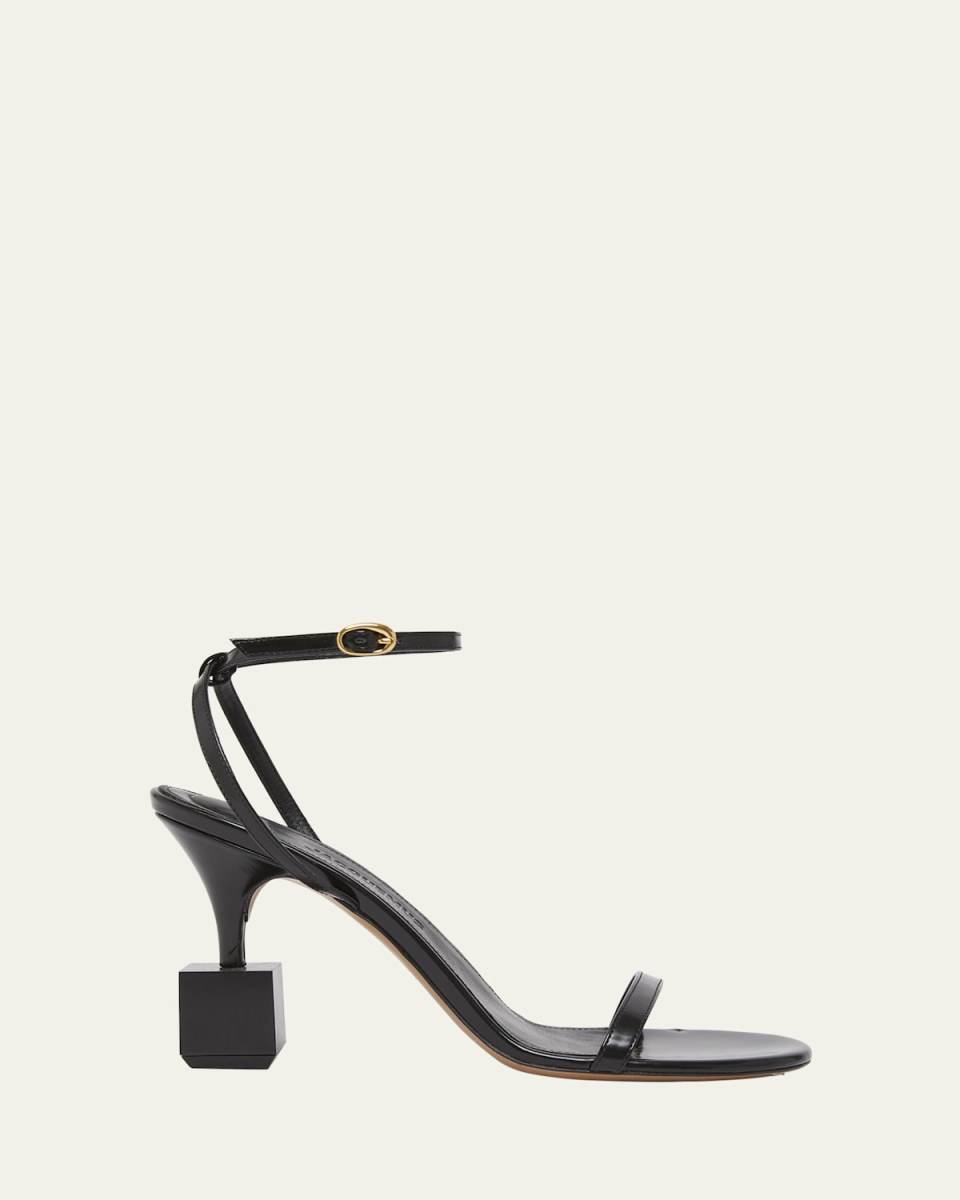 The Bisou Geometric Leather Sandals